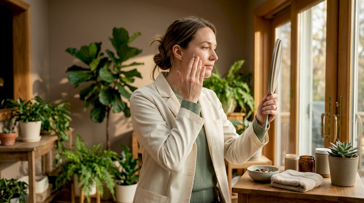 Dermatologist applying soothing gel to sensitive skin
