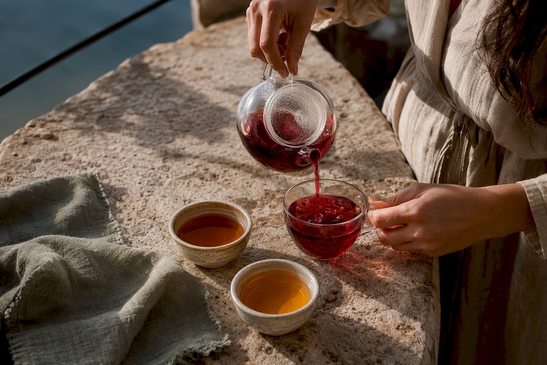 Three herbal teas prepared for rotation