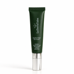 La Terratales Bright & Tight Eye Cream in a dark green squeeze tube with a metallic silver cap, set against a plain white background.