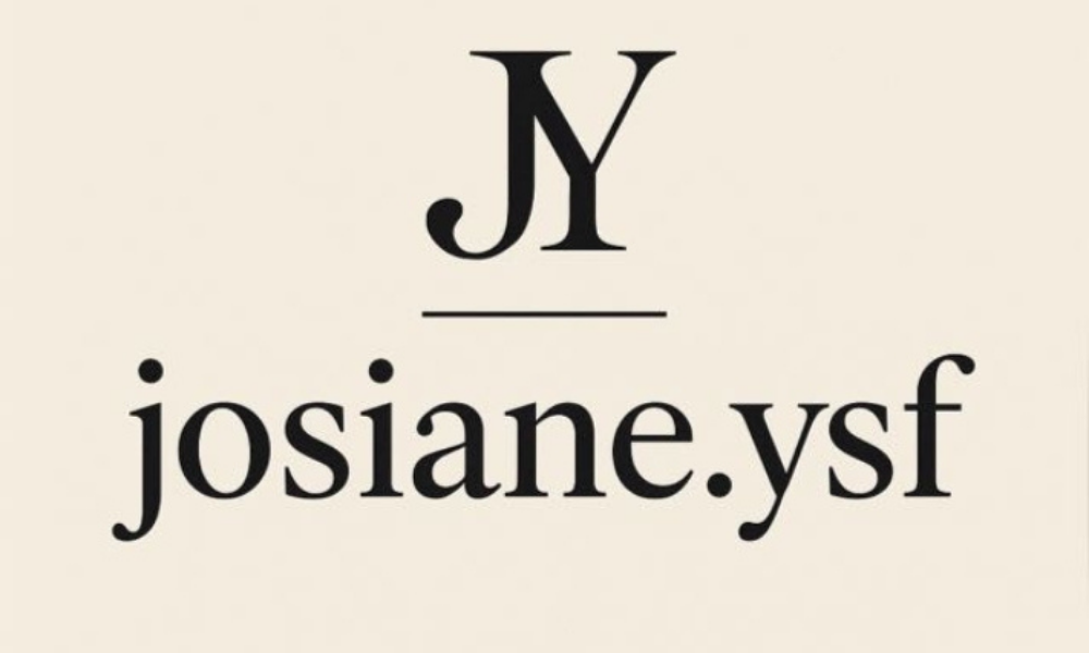 Logo with 'JY josiane.ysf' on a beige background