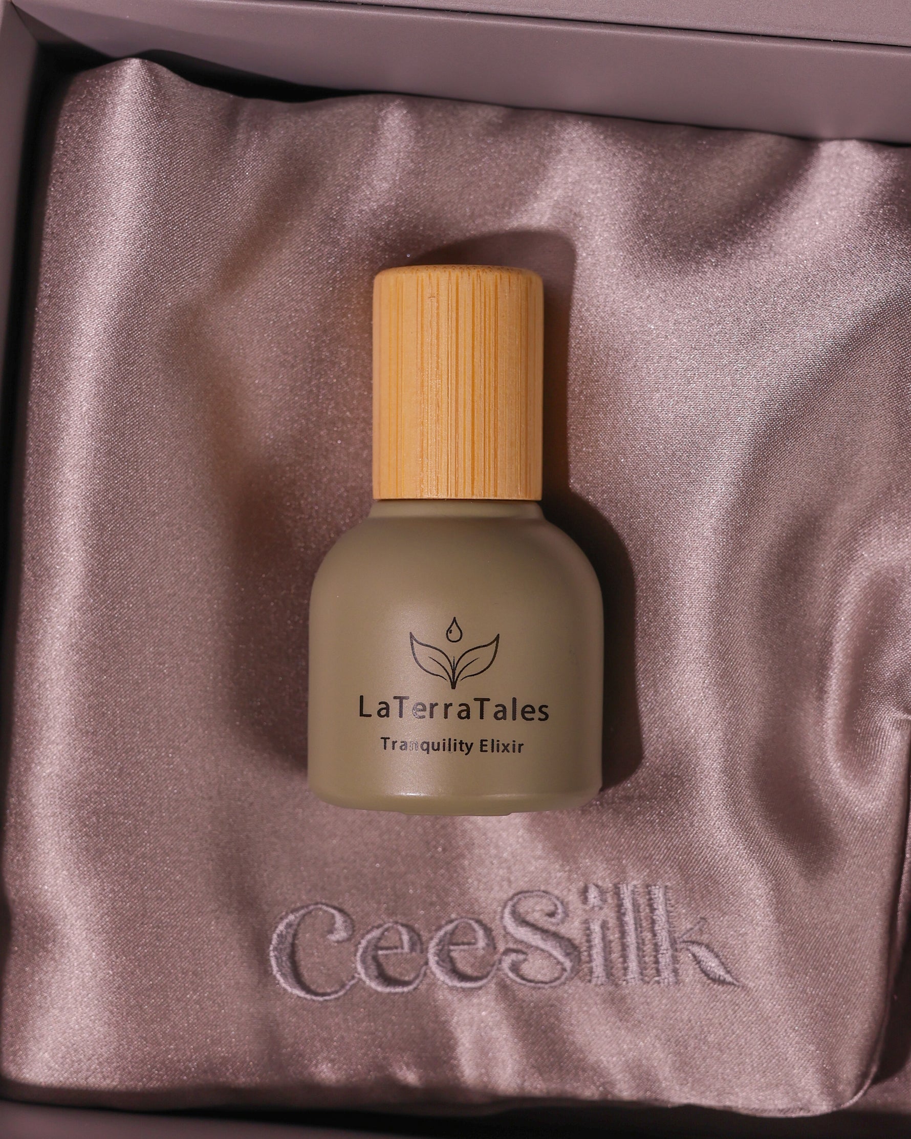 Deep Sleep gift set ashwagandha roll-on luxury silk eye mask sleep ritual LaTerraTales